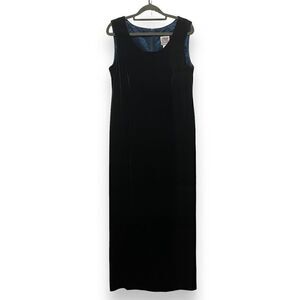 Vintage R&M Richards by Karen Wong Dark Green Velvet Maxi Dress Size 10